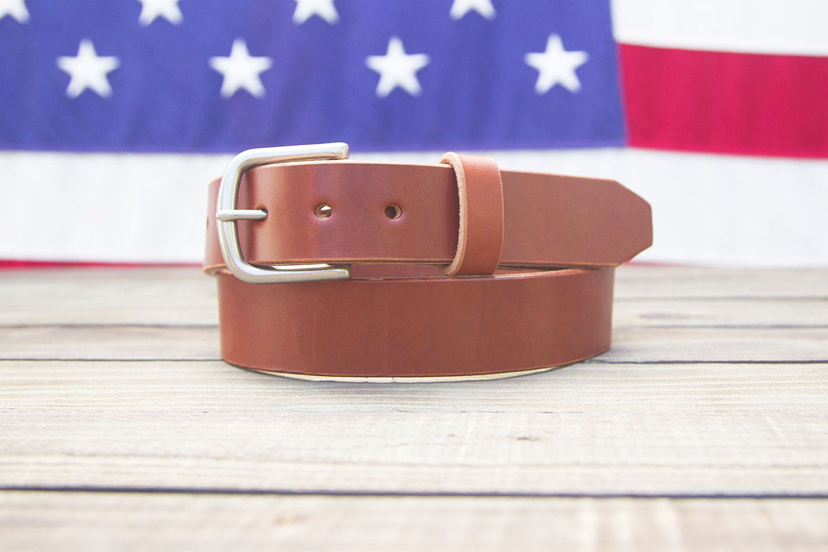 1.5 Wide Chestnut Leather Belt Strap Replacement with Snaps – Buckle My  Belt